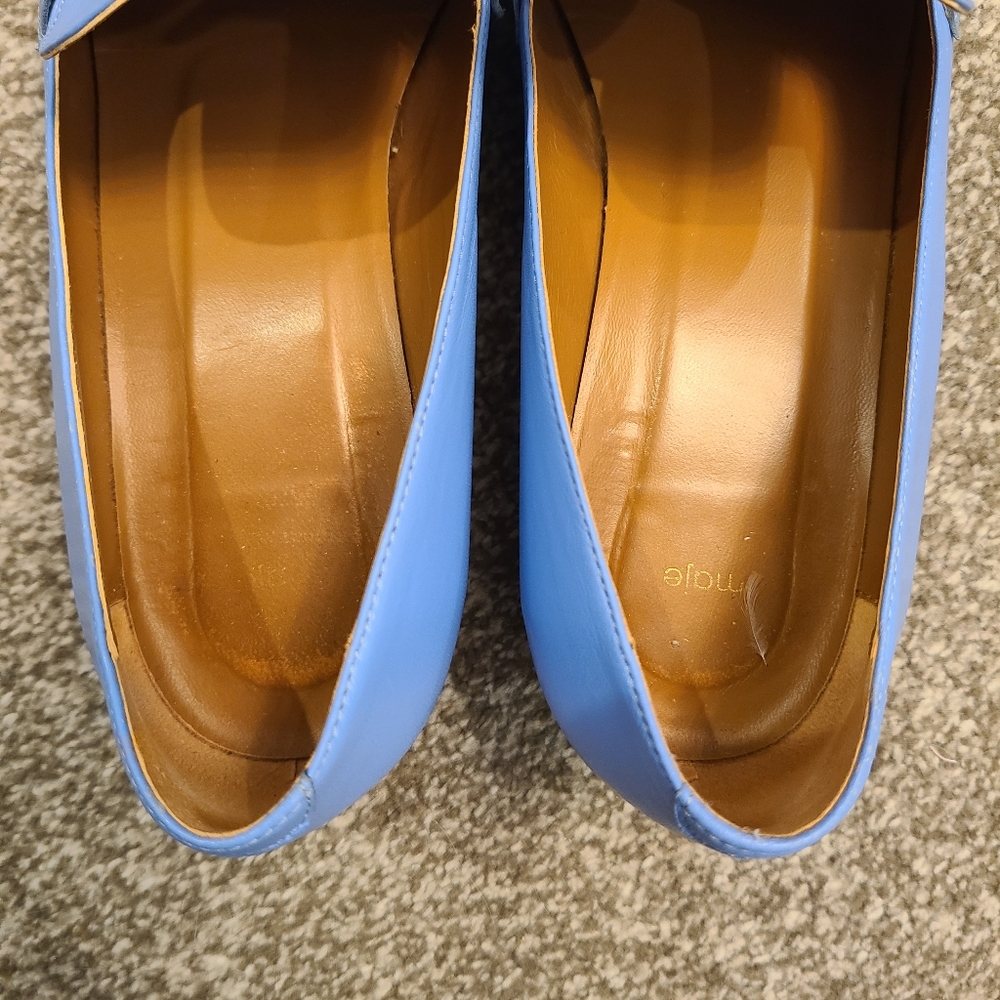 Maje Blue Leather Loafers - Picture 5 of 6